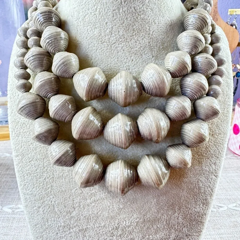 Chunky Paper Beads Necklace